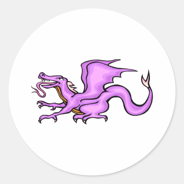 Sticker Rond Dragon violet (Devant)