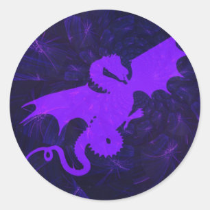 Sticker Rond Dragon violet