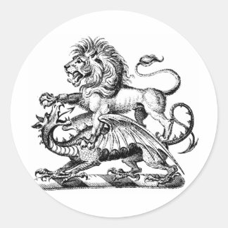 Sticker Rond Dragon Warrior 1