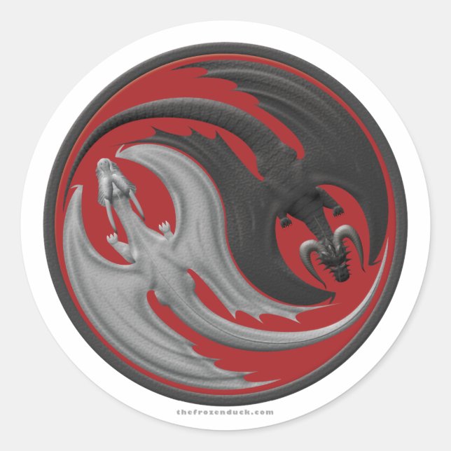 Sticker Rond Dragon Yin-Yang (Devant)