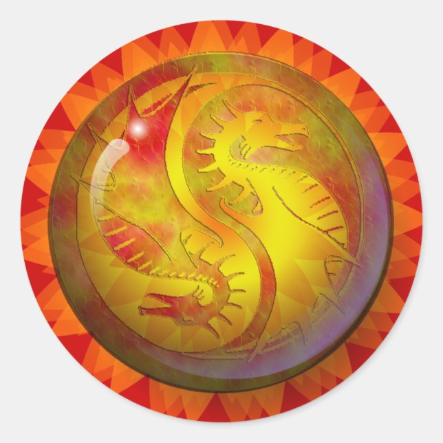 Sticker Rond Dragon Yin Yang (Devant)