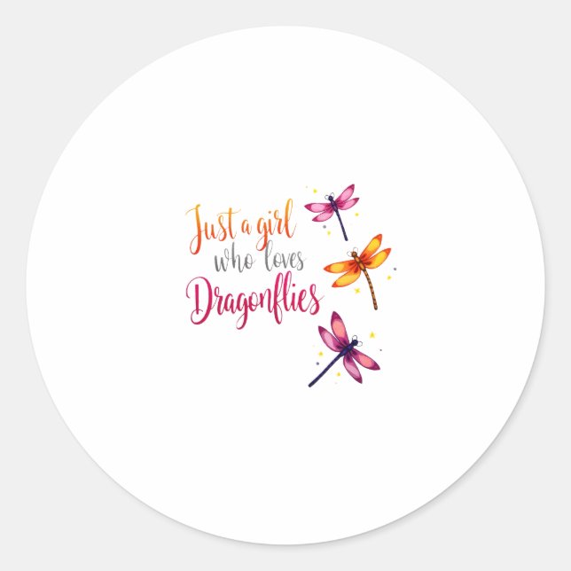 Sticker Rond Dragonflies Animals Women Gift Idea Dragonfly (2) (Devant)
