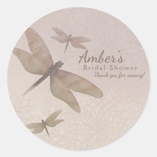 Sticker Rond Dragonflies Vintage Dragonfly Chic Elegant Faveur