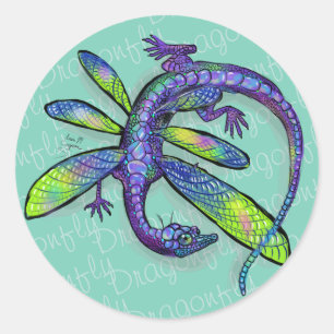 Sticker Rond Dragonfly