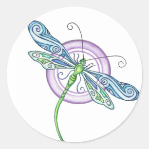 Sticker Rond Dragonfly