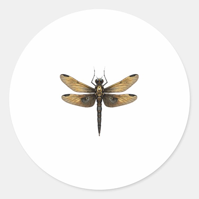 Sticker Rond Dragonfly Animal Art Graphic Dragonfly (1) (Devant)