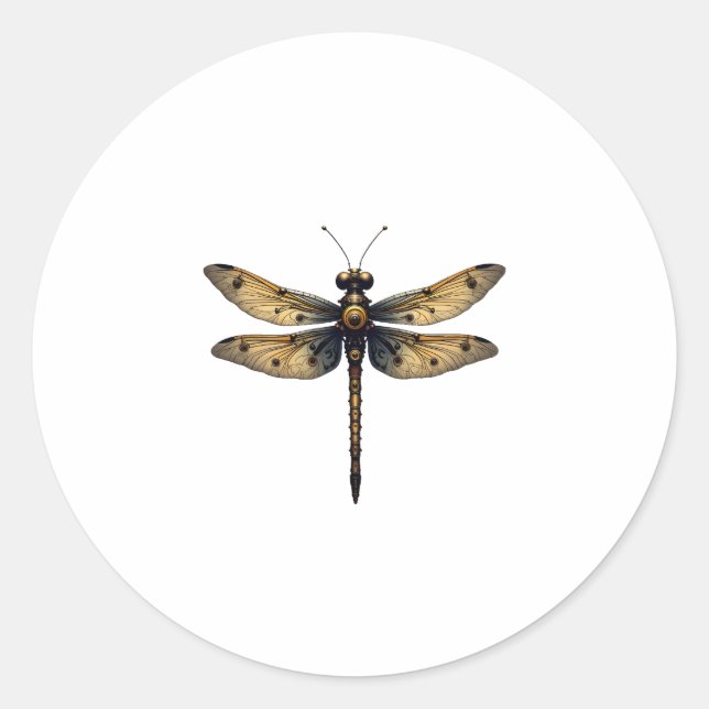 Sticker Rond Dragonfly Animal Art Graphic Dragonfly (3) (Devant)