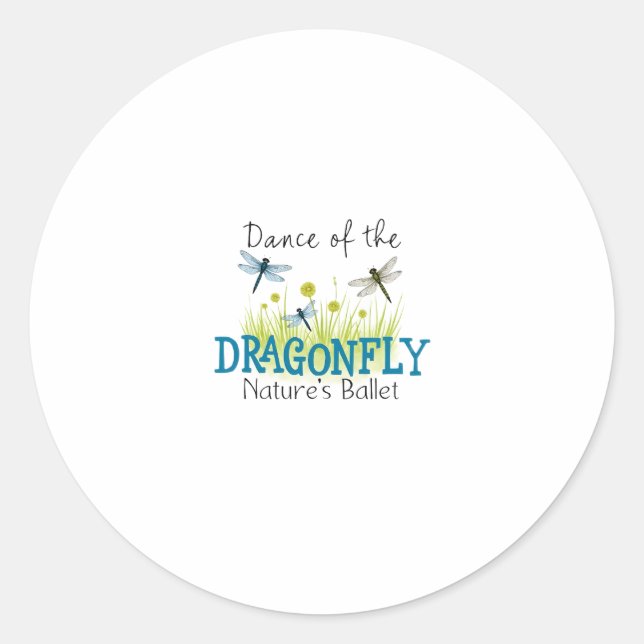 Sticker Rond Dragonfly Flying Insect Lover Entomology Dragonfli (Devant)