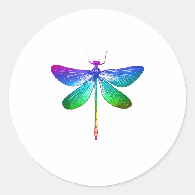 Sticker Rond Dragonfly Lovers la nature Insect Art Dragonflies  (Devant)