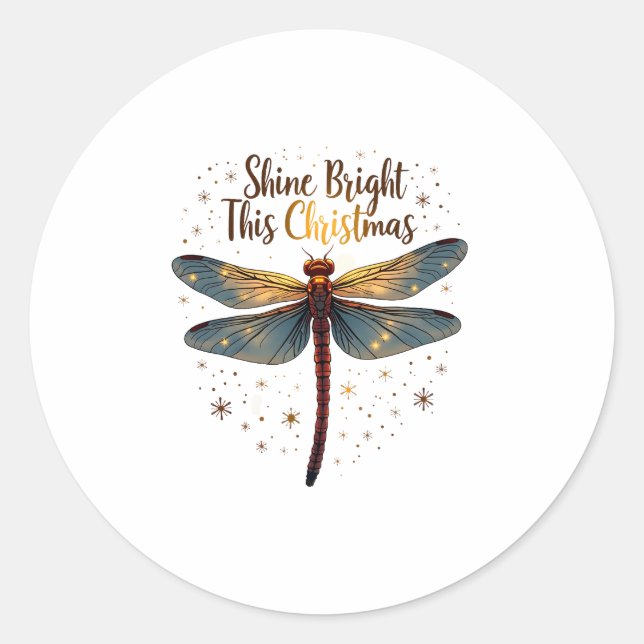 Sticker Rond Dragonfly Star de Noël (Devant)