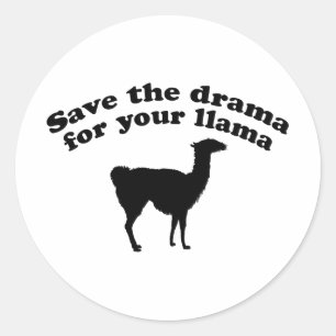 Sticker Rond Drama Llama