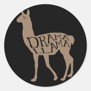 Sticker Rond Drama Llama