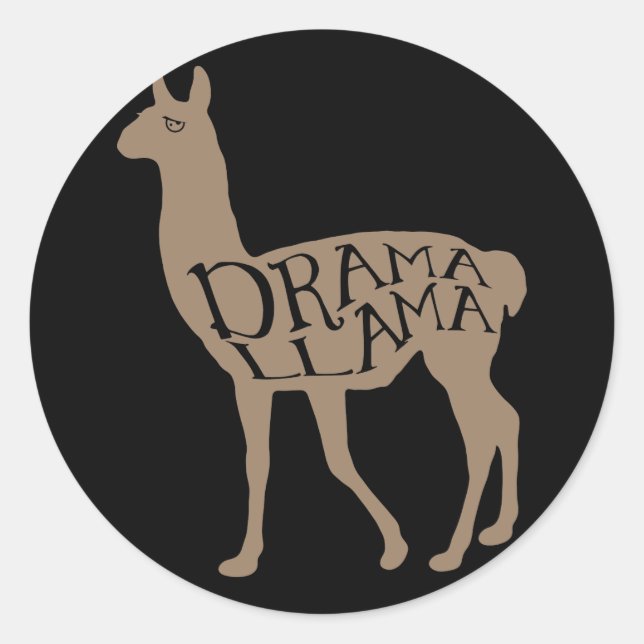 Sticker Rond Drama Llama (Devant)