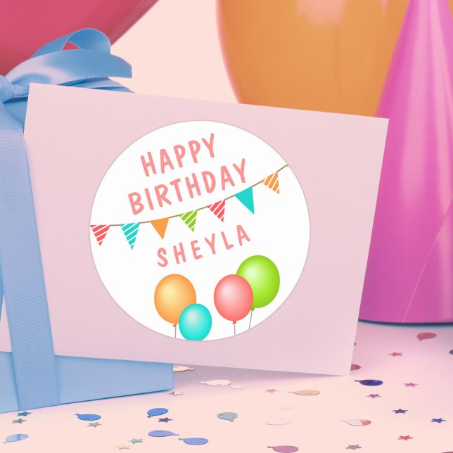 Sticker Rond Drapeau à ballets Enfant Anniversaire (Créateur téléchargé)