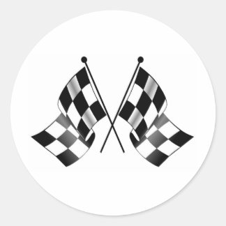 Sticker Rond drapeau à damiers