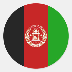 Sticker Rond Drapeau Afghanistan