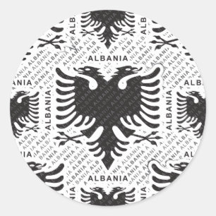 Sticker Rond Drapeau albanais 3