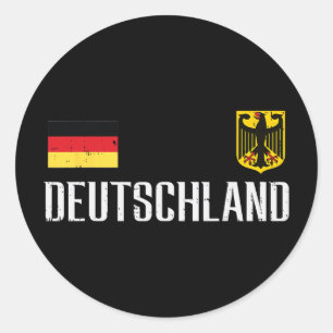 Sticker Rond Drapeau Allemagne Allemagne Football Footll Fan Ho