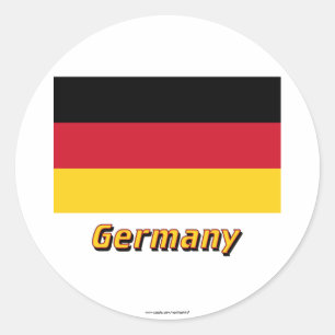 Sticker Rond Drapeau Allemagne avec nom