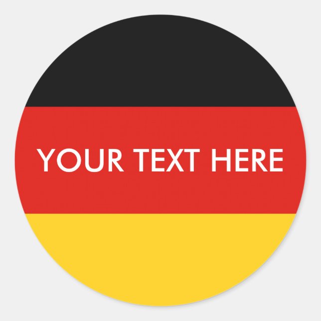 Sticker Rond Drapeau Allemagne tricolore (Devant)