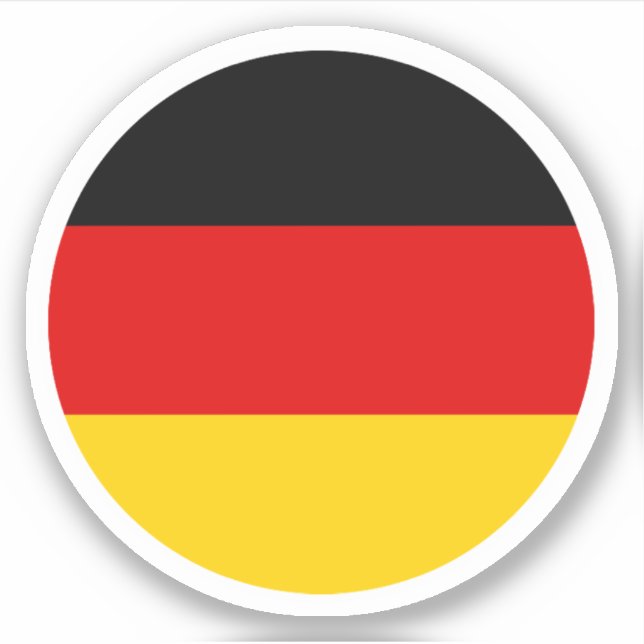 Sticker rond drapeau allemand (Devant)