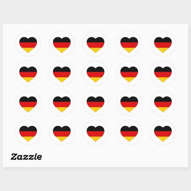 Sticker Rond Drapeau allemand (Feuille)