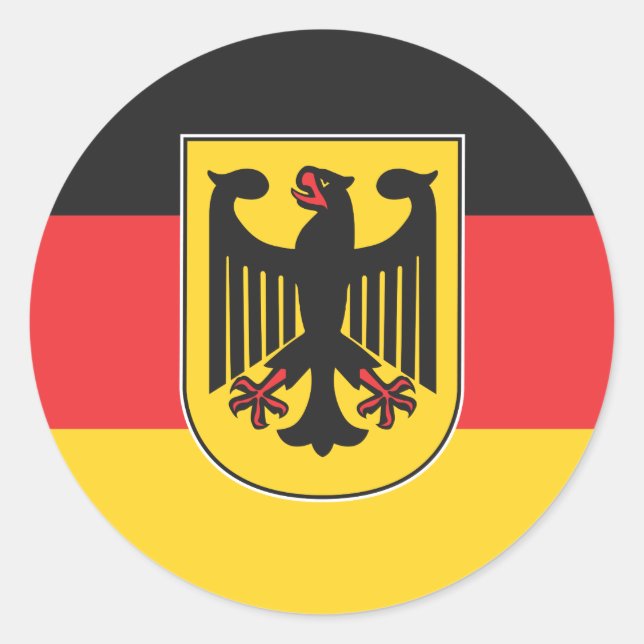 Sticker Rond Drapeau allemand (Devant)