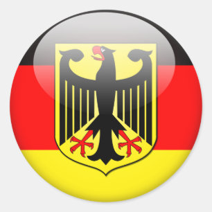 Sticker Rond Drapeau allemand 2.0