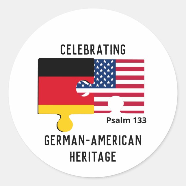 Sticker Rond Drapeau ALLEMAND AMÉRICAIN personnalisé (Devant)