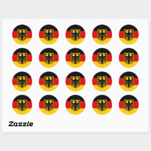 Sticker Rond Drapeau allemand & Armoiries, supporters de Deutsc