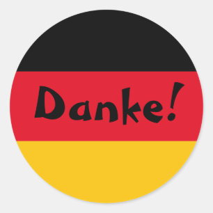Sticker Rond Drapeau allemand Merci Danke
