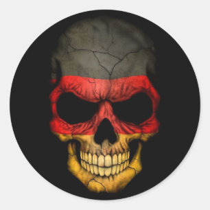 Sticker Rond Drapeau allemand sur noir