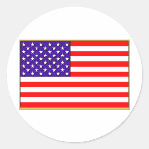 Sticker Rond Drapeau américain