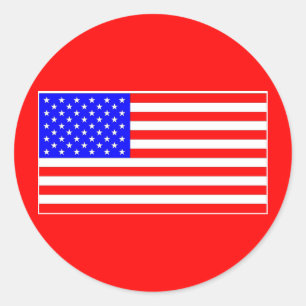 STICKER ROND DRAPEAU AMÉRICAIN