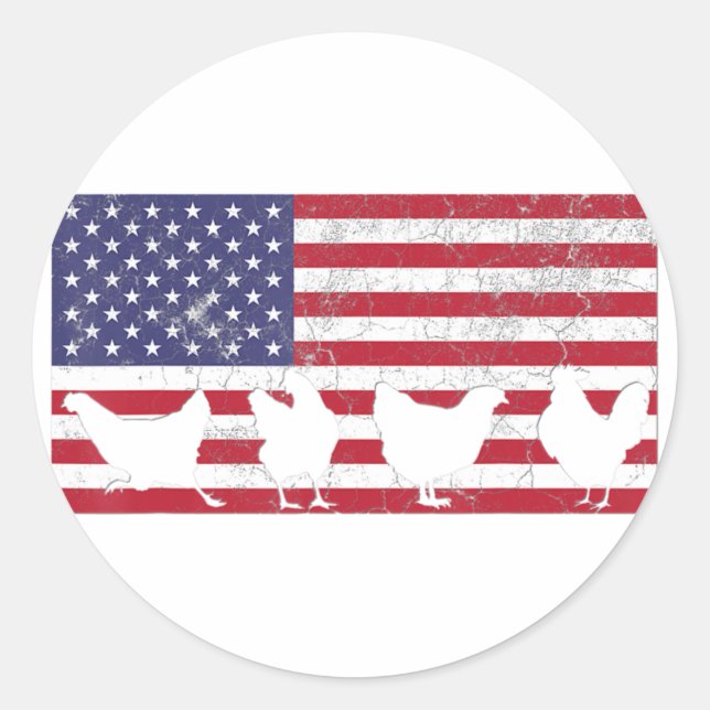 Sticker Rond Drapeau américain (Devant)