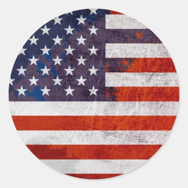 Sticker Rond Drapeau américain (Devant)