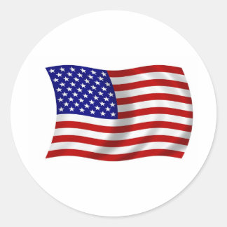 STICKER ROND DRAPEAU AMÉRICAIN