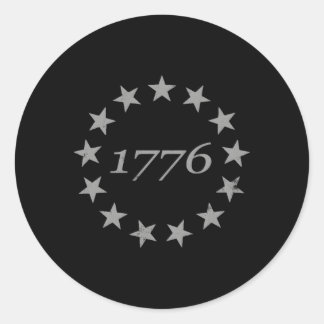 Sticker Rond Drapeau américain 1776 en détresse 13 étoiles Bets