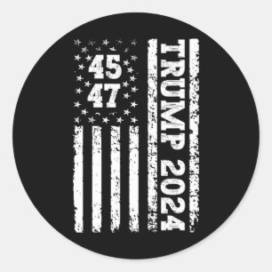 Sticker Rond Drapeau américain 2024 Trump 47