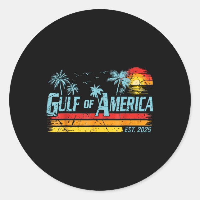 Sticker Rond Drapeau Américain 2025 Golfe Du Mexique (Devant)