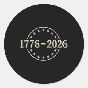 Sticker Rond Drapeau américain 250 ans - recto et verso _1