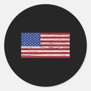 Sticker Rond Drapeau américain 4 juillet USA Patriotique