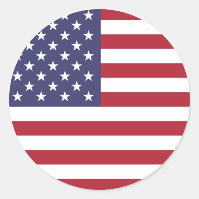 Sticker Rond Drapeau américain/américain, États-Unis/États-Unis (Devant)