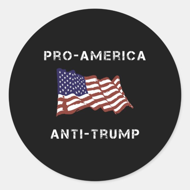 Sticker Rond Drapeau américain anti-Trump (Devant)