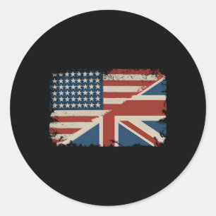 Sticker Rond Drapeau américain britannique Grande-Bretagne Unio