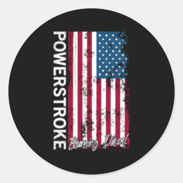 Sticker Rond Drapeau américain Burstroke Diesel États-Unis (Devant)