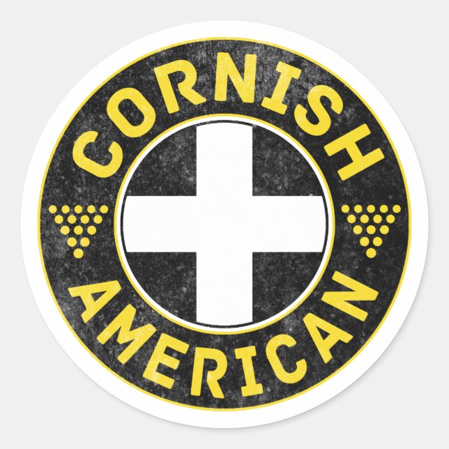 Sticker Rond Drapeau américain de Cornouille (Devant)