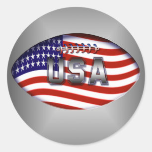 Sticker Rond Drapeau américain de football américain