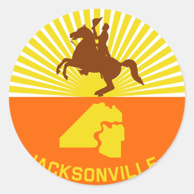 Sticker Rond Drapeau américain de Jacksonville, Floride (Devant)