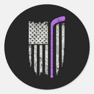 Sticker Rond Drapeau américain de la lutte contre le cancer